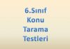 6. Sınıf Konu Tarama Testleri