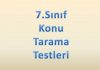 7. Sınıf Konu Tarama Testleri